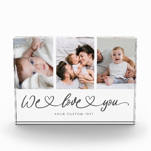 We houden van je moderne hartscript Moederdag Fotoblokken (Voorkant)