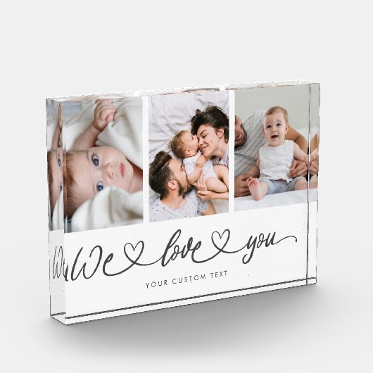 We houden van je moderne hartscript Moederdag Fotoblokken (Links)