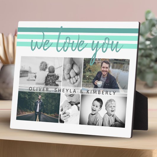 We houden van je moderne Script Family 6 Foto Coll Fotoplaat