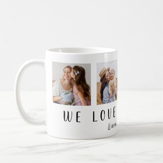 We houden van je moeder | 4 Vierkante foto's + Nam Koffiemok (Links)
