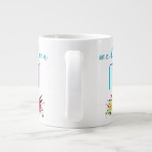 We houden van je moeder Blauwgroen roze bloem Grote Koffiekop (Achterkant)