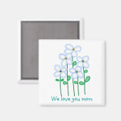 We houden van je moeder bloemen magneet (Voorkant / Achterkant)
