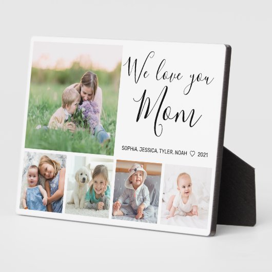 We houden van je moeder familie fotocollage fotoplaat (Zijkant)