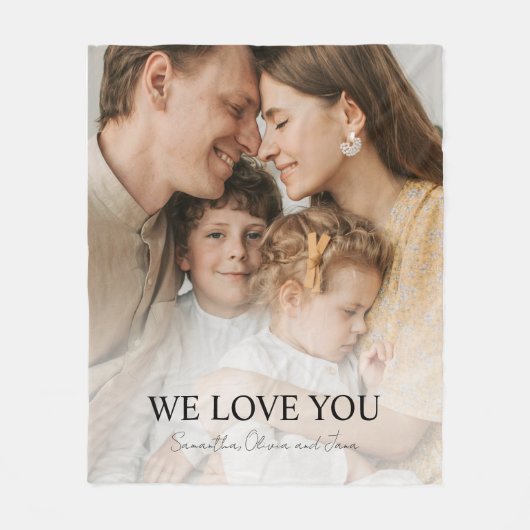 We houden van je moeder fotodeken – gepersonalisee fleece deken (Voorkant)