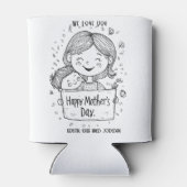 We houden van je moeder Gelukkige moeders dag Blikjeskoeler (Achterkant)