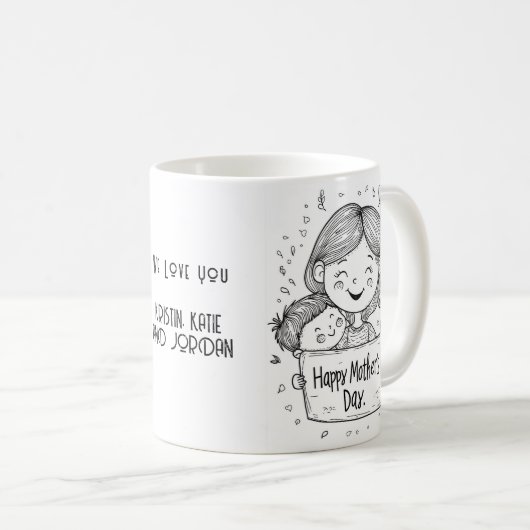 We houden van je moeder Gelukkige moeders dag Koffiemok (Voorkant rechts)