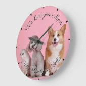 We houden van je moeder met acryl wandklok (Hoek)