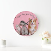 We houden van je moeder met acryl wandklok (Huis)