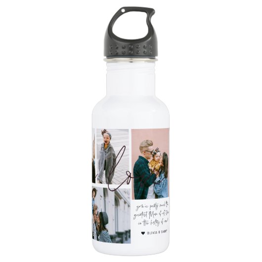 We houden van je moeder | Modern 6 Foto-collage Waterfles (Voorkant)