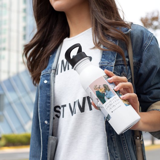 We houden van je moeder | Modern 6 Foto-collage Waterfles