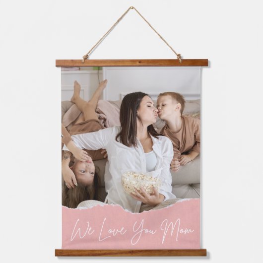 We houden van je moeder Moederdag aangepaste foto Hangend Wandkleed (Voorkant)