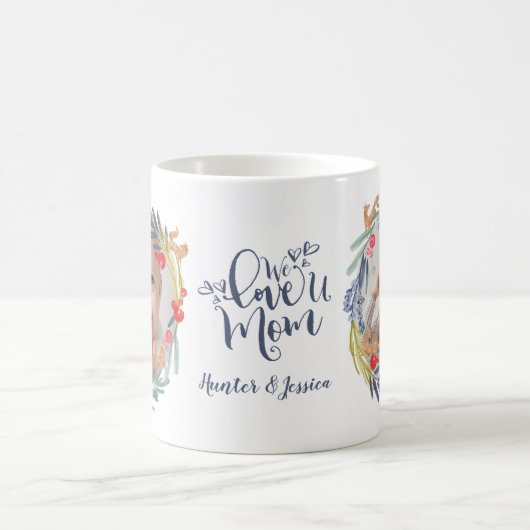 We houden van je moeder | Waterverf foliage Wreatf Koffiemok (Center)