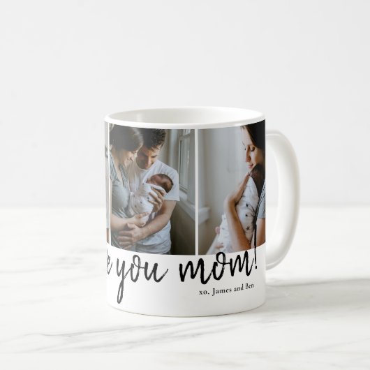 we houden van je moeder witte moderne foto Moederd Koffiemok (Voorkant rechts)