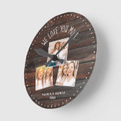 We houden van je MOM Cute Modern Photo Collage Ronde Klok (Hoek)