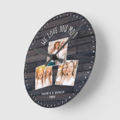 We houden van je MOM Cute Modern Photo Collage Rou Ronde Klok (Hoek)