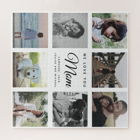 WE HOUDEN VAN JE MOM Modern Family Photo Collage Legpuzzel (Horizontaal)