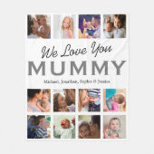 We houden van je Mummy Photo Collage Fleece Deken (Voorkant)