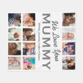 We houden van je Mummy Photo Collage Fleece Deken (Voorkant (Horizontaal))