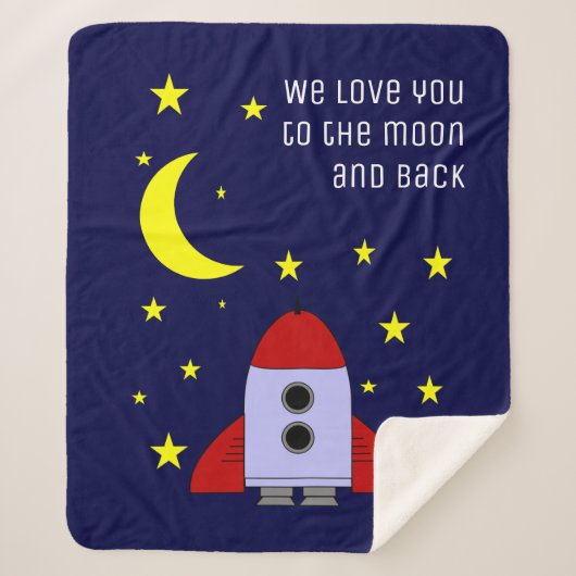 We houden van je naar de maan en terug ruimte rake sherpa deken (Voorkant)
