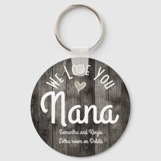 We houden van je Nana Custom Names Sleutelhanger (Voorkant)