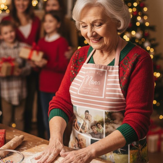 WE HOUDEN VAN JE NANA Grandmoeder Foto Collage Pin Schort