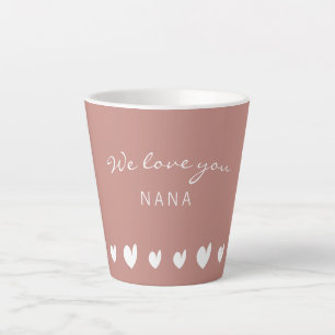 We houden van je Nana Heart Salmon II Latte Mok