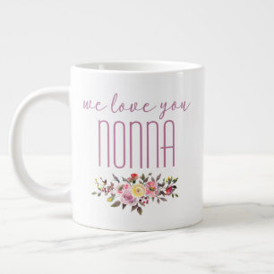 We houden van je Nonna Pink Floral Grote Koffiekop