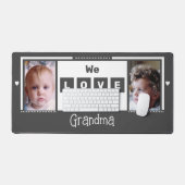 We houden van je oma 2 foto grijs wit bureaumat (Keyboard & Muis)