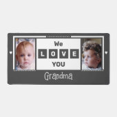 We houden van je oma 2 foto grijs wit bureaumat (Voorkant)