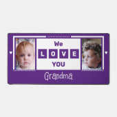 We houden van je oma 2 foto paarse wit bureaumat (Voorkant)