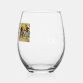 We houden van je Oma 3 foto gepersonaliseerd monog Wijnglas Zonder Voet (Links)