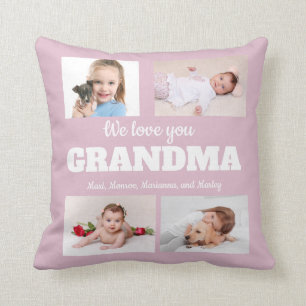 We houden van je oma 4 foto roze kussen
