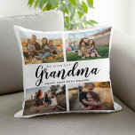 We houden van je Oma 4 Fotocollage Kussen<br><div class="desc">Zeg dat we van je houden tegen oma dit vakantieseizoen met een gepersonaliseerd kerstcadeaukussen met 4 van je favoriete foto's en kleinkinderen kinder namen en . Alle tekst in dit ontwerp is bewerkbaar,  zodat u uw eigen bericht of tekst kunt toevoegen. Verkrijgbaar in verschillende kleuren,  stijlen en producten.</div>