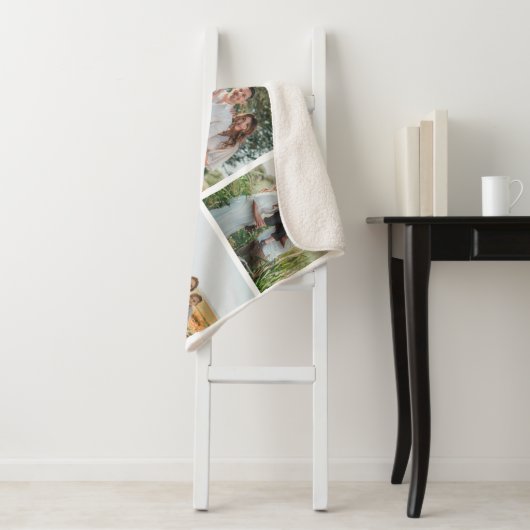 We houden van je oma 5 fotocollage gepersonaliseer sherpa deken (In situ)