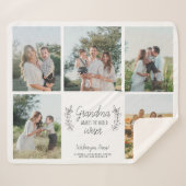 We houden van je oma 5 fotocollage gepersonaliseer sherpa deken (Voorkant (horizontaal))