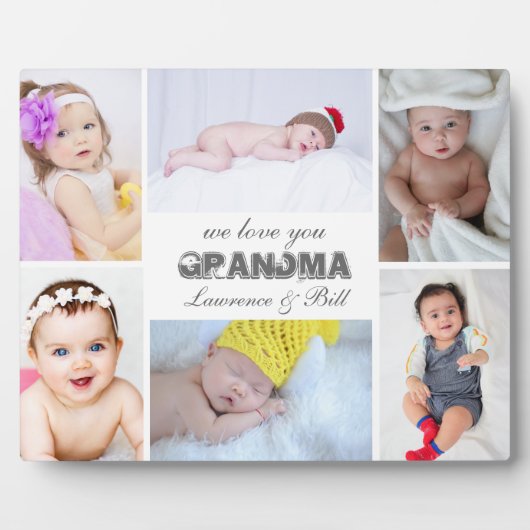 We houden van je oma 6 Foto Collage Plaque Fotoplaat (Voorkant)