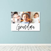 We houden van je oma Aangepaste kleinkinderen foto Canvas Afdruk (Insitu (Houten vloer))