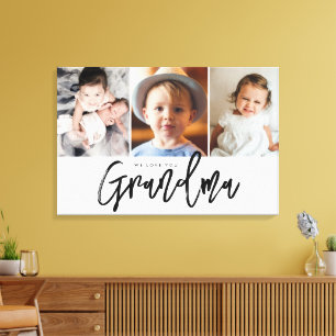 We houden van je oma Aangepaste kleinkinderen foto Canvas Afdruk