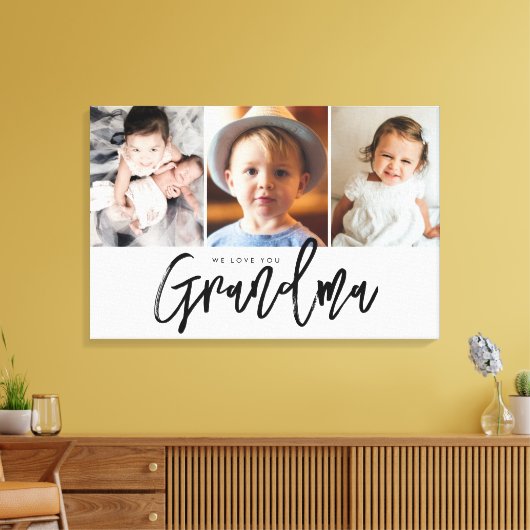 We houden van je oma Aangepaste kleinkinderen foto Canvas Afdruk (Insitu (Woonkamer))