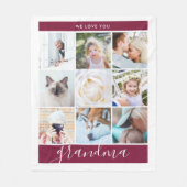 We houden van je oma Custom Photo Gift Bourgogne Fleece Deken (Voorkant)