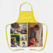 We houden van je, oma | Elegant geel 5 foto Schort (Voorkant)