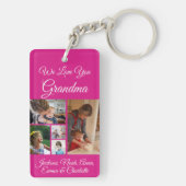 We houden van je, oma | Elegant Magenta 5 foto Sleutelhanger (achterkant)