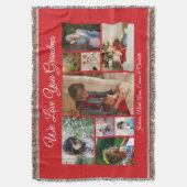 We houden van je, oma | Elegant rood 9 foto Deken (Voorkant Verticaal)