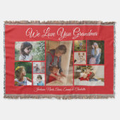 We houden van je, oma | Elegant rood 9 foto Deken (Voorkant)