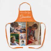 We houden van je, oma | Elegant Sinaasappel 5 foto Schort (Voorkant)