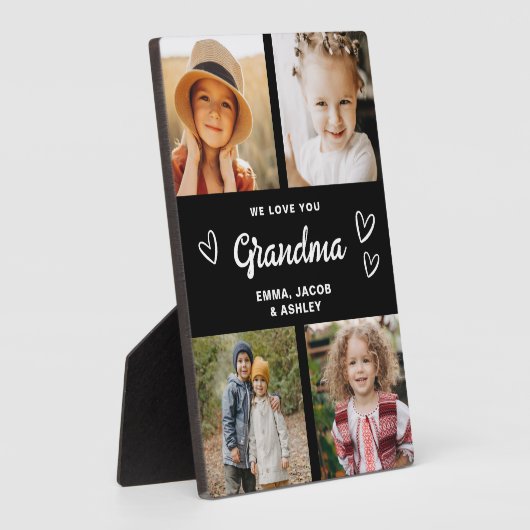 We houden van je oma familie moderne fotocollage fotoplaat (Zijkant)