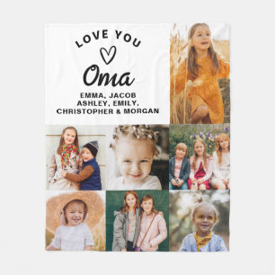 We houden van je OMA Family Moderne Fotocollage Fleece Deken