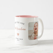 We houden van je, oma, foto Modern Keepsake Tweekleurige Koffiemok (Voorkant rechts)