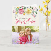 We houden van je, oma | Foto-Wenskaart Kaart (Gele Bloem)