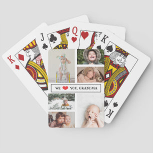 We houden van je oma fotocollage pokerkaarten